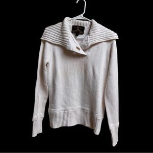 Ralph Lauren LRL Women’s White Cotton Sweater Sailor Collar Size L
